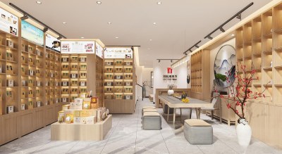 新中式茶叶店3D模型下载